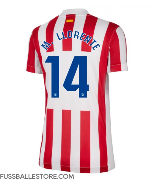 Günstige Atletico Madrid Marcos Llorente #14 Heimtrikot Damen 2025-26 Kurzarm Günstige Atletico Madrid Marcos Llorente #14 Heimtrikot Damen 2025-26 Kurzarm